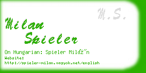 milan spieler business card